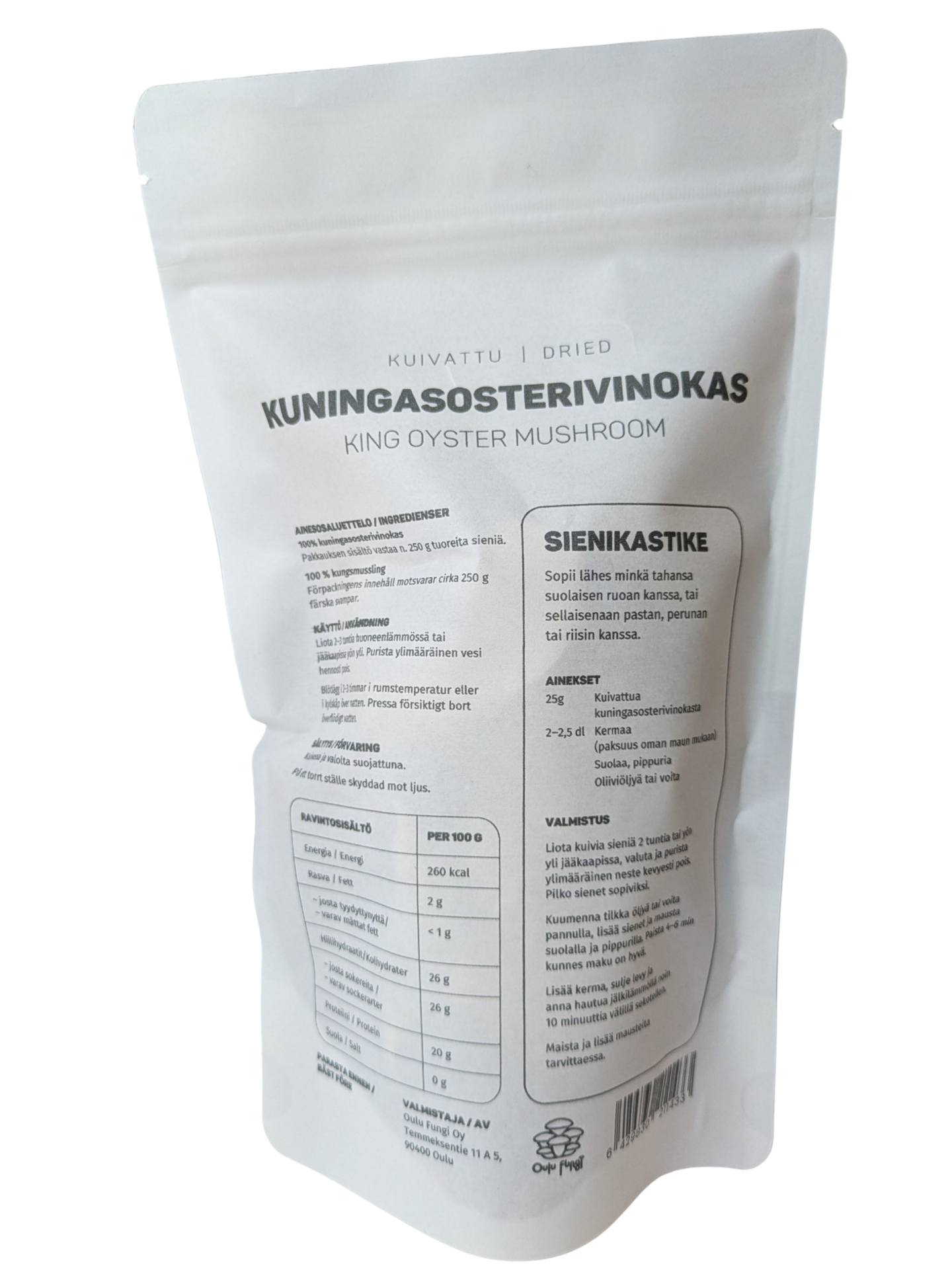 Oulu Fungi, kuivattu kuningasosterivinokas 25g