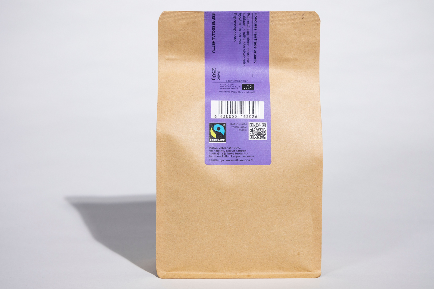 Paahtimo  Papu HONDURAS Reilun kaupan luomukahvi 250g espressopaahto espressojauhettu