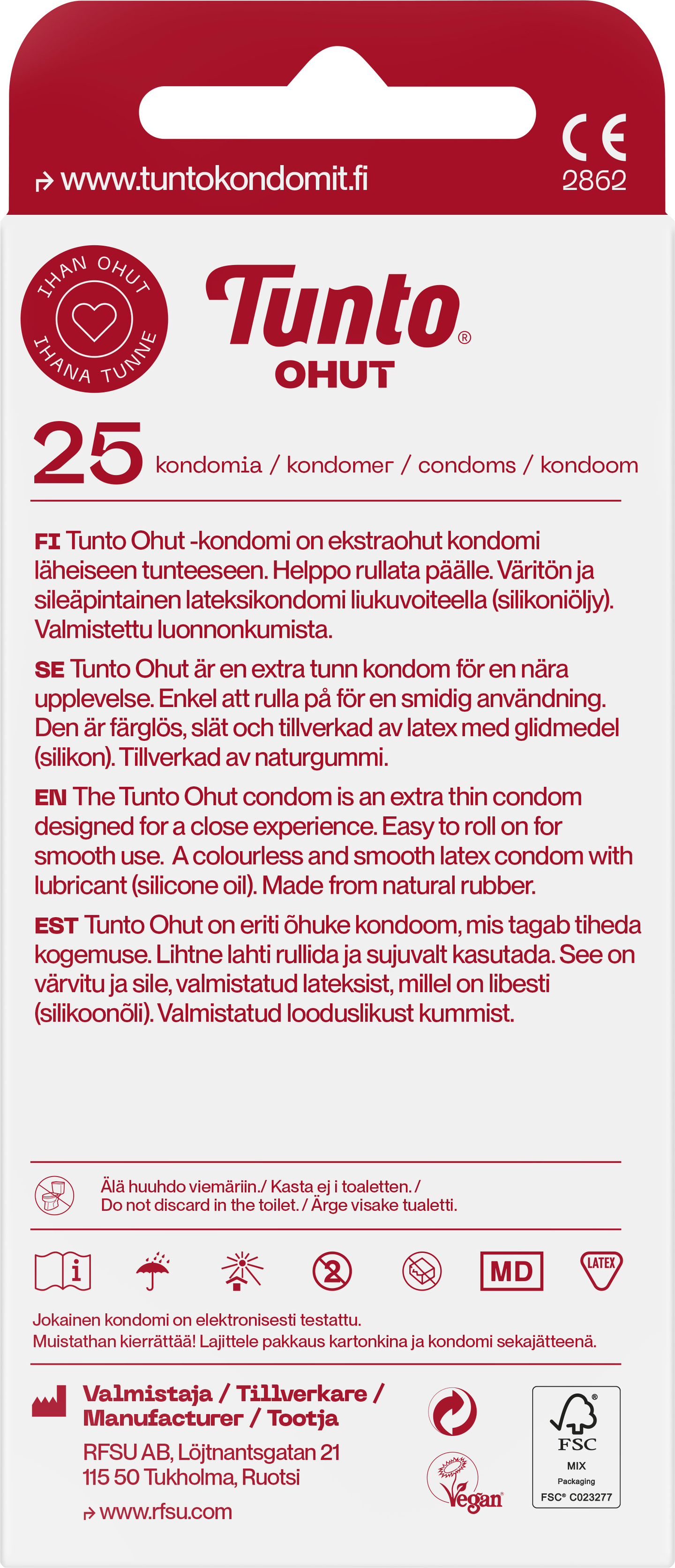 Tunto Ohut kondomi 25kpl