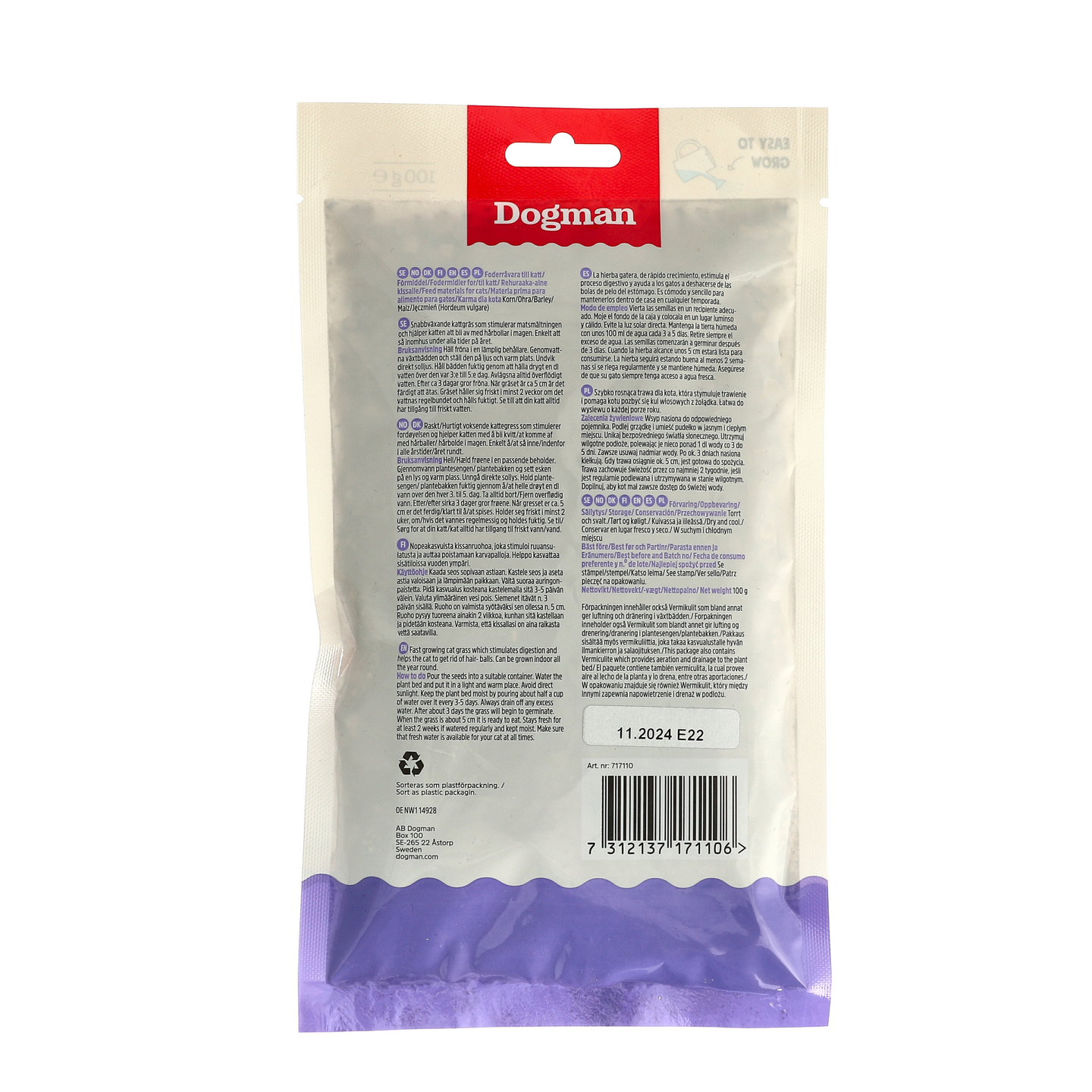 Dogman kissanruoho refill-täyttöpakkaus 100g