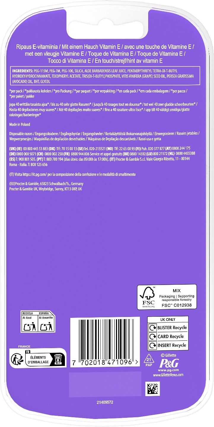 Gillette Venus varsiterä 4kpl Colors 3