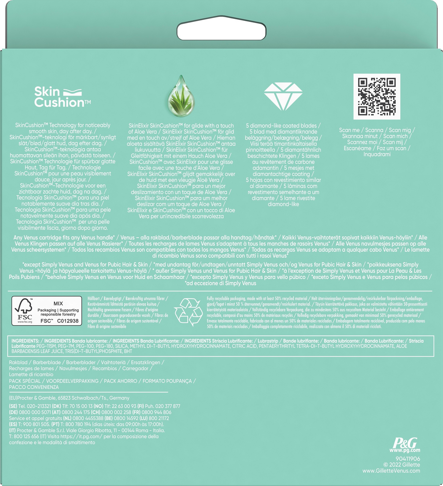 Gillette Venus Deluxe Smooth Sensitive 7kpl terä