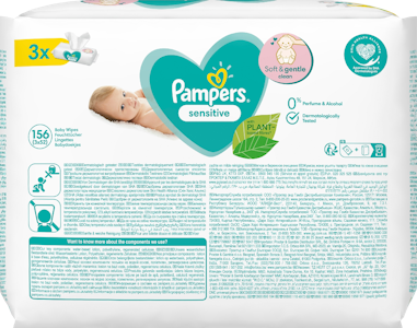 Pampers Sensitive Baby Wipes puhdistuspyyhe 3x52kpl