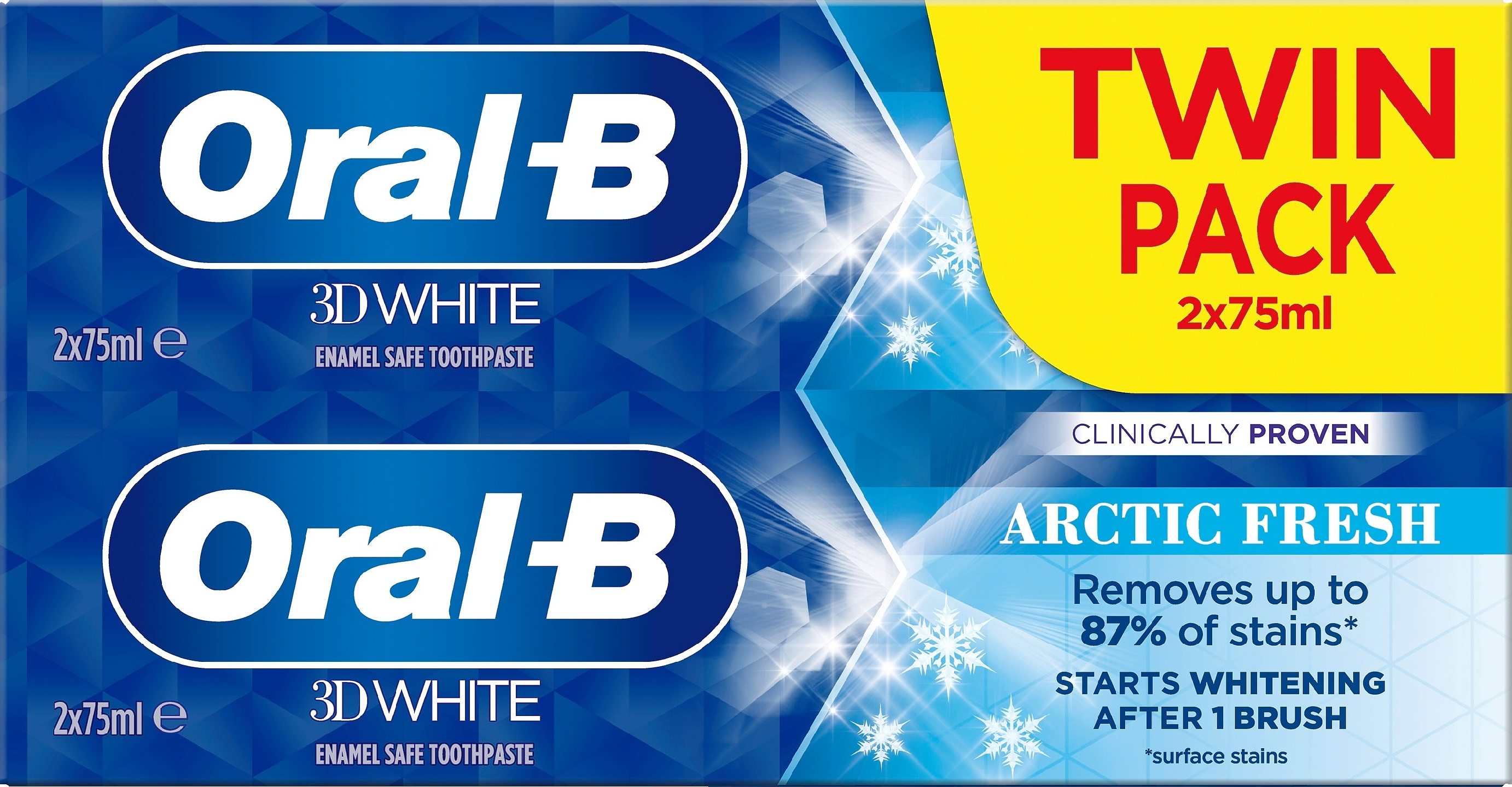 Oral-B 3D White Arctic Fresh hammastahna 75ml 2-pack