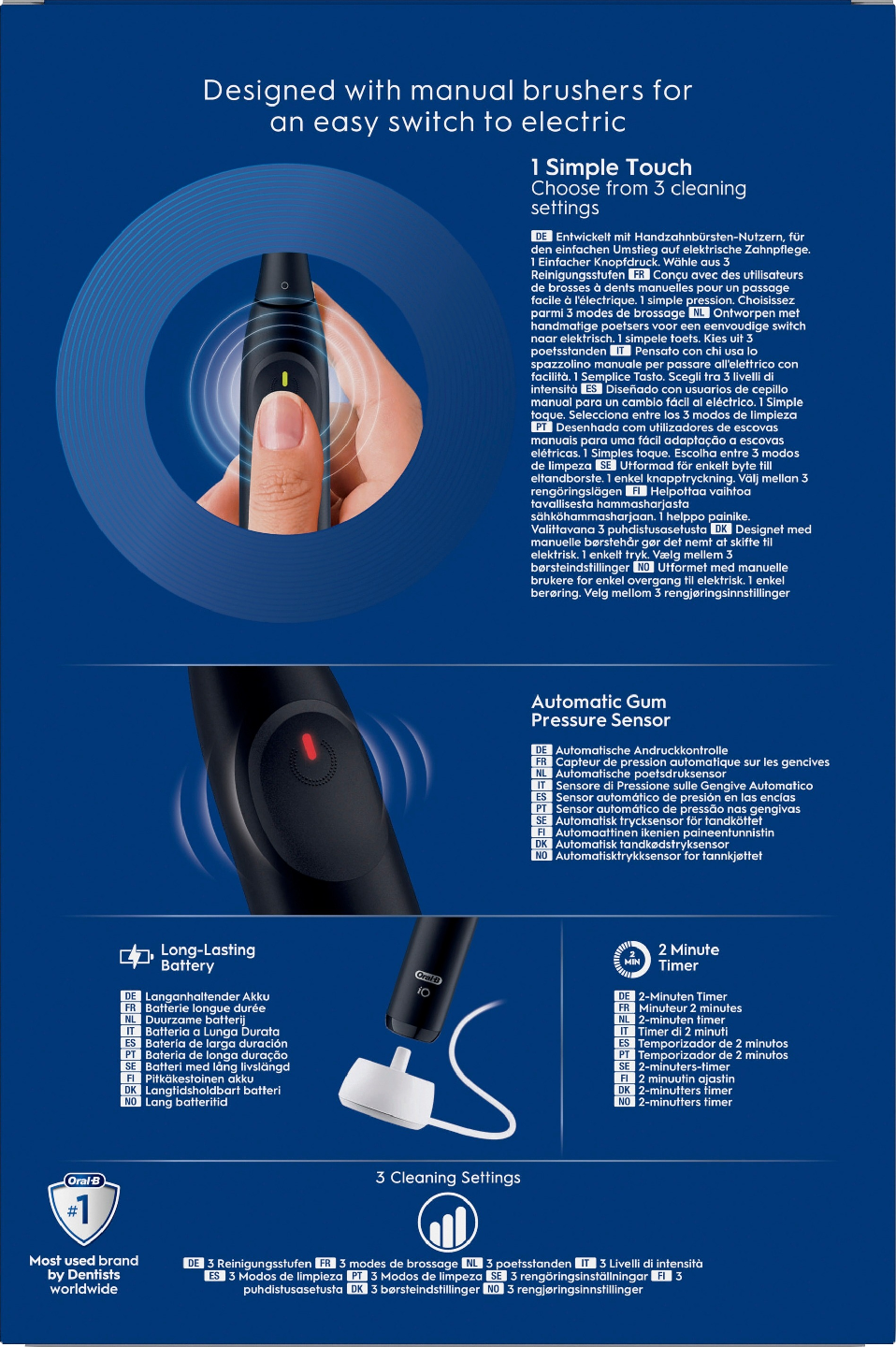 Oral-B iO2 Duo Night Black/Calm Pink -sähköhammasharja, 2 kpl