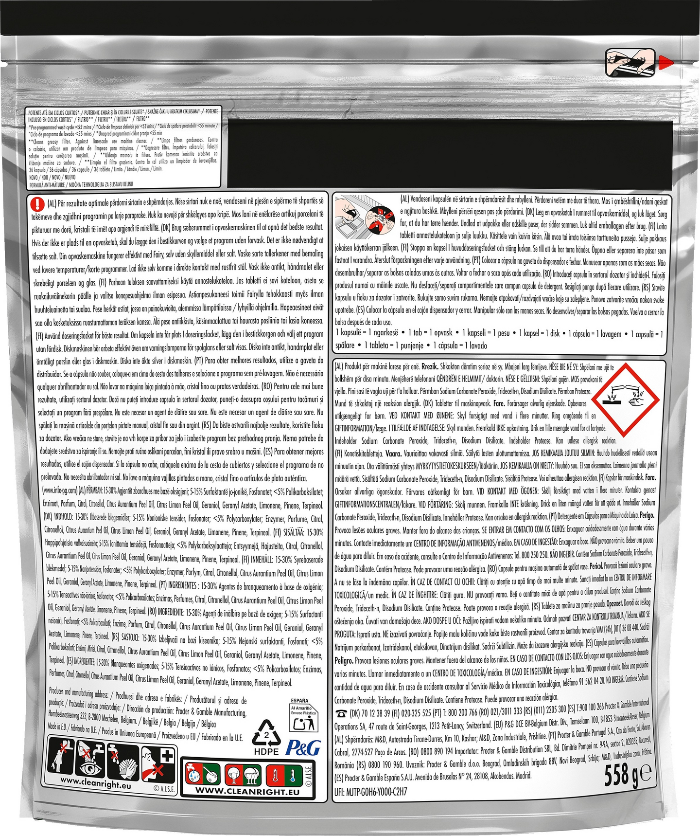 Fairy Platinum Plus All in One Anti-Dull 36kpl konetiskitabletti