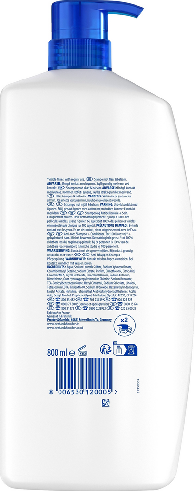 head&shoulders 2in1 Classic Clean 800ml shampoo