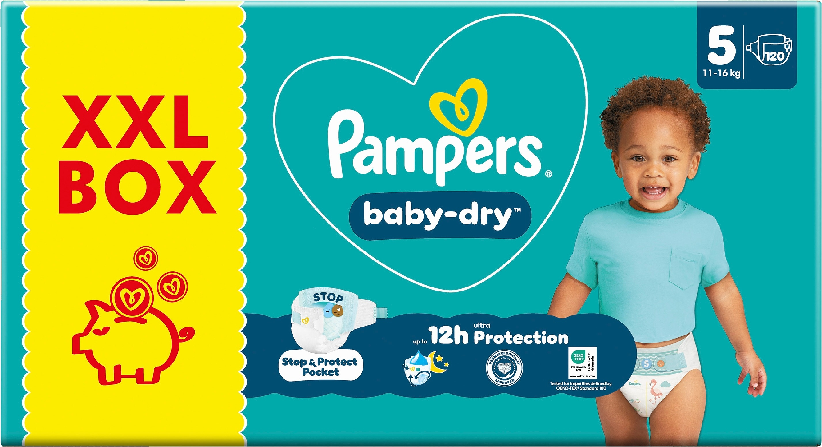 Pampers BabyDry S5 11-16kg 120kpl teippivaippa XXL-pakkaus