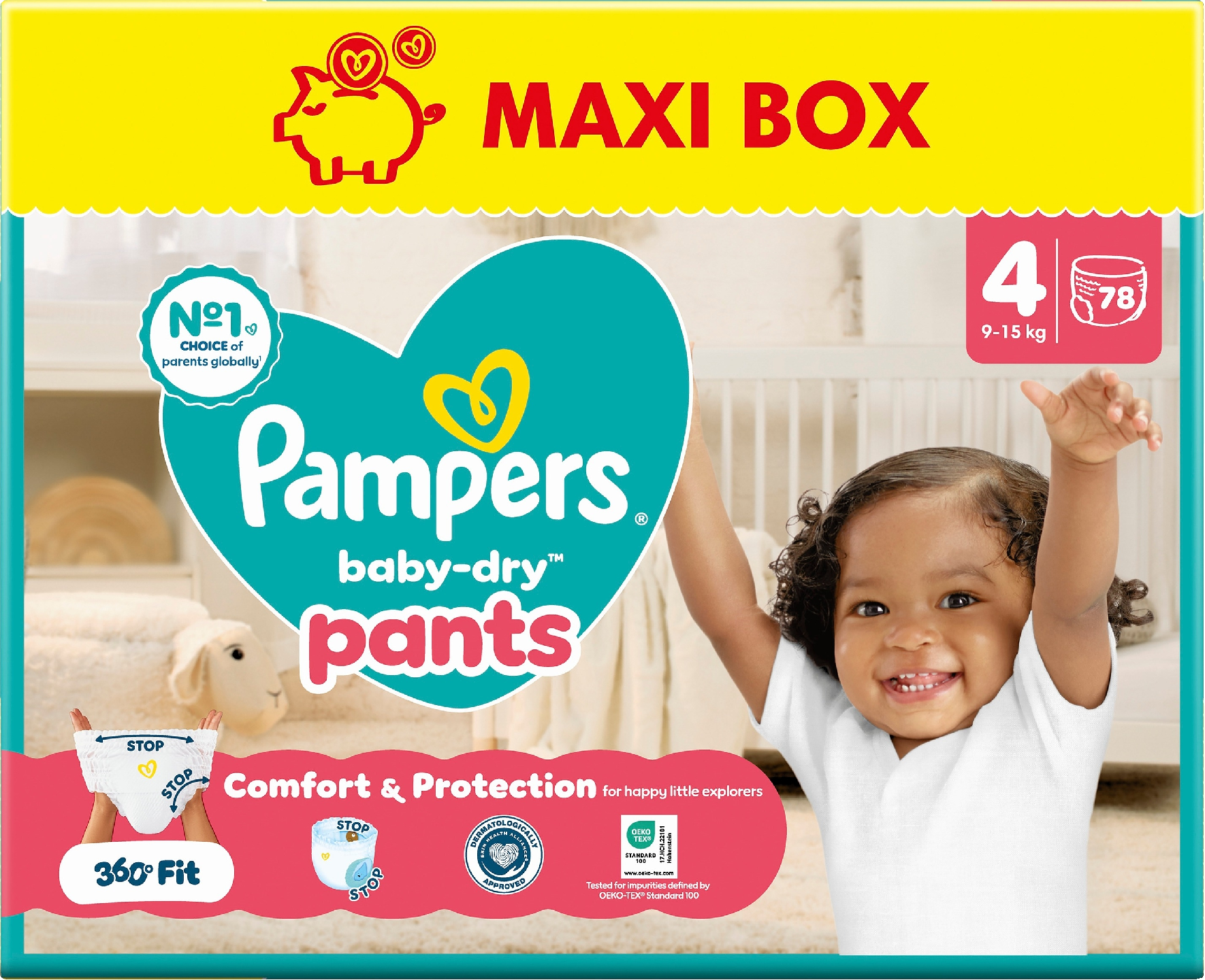 Pampers BabyDry Pants S4 9-15kg 78kpl housuvaippa Maxi Box