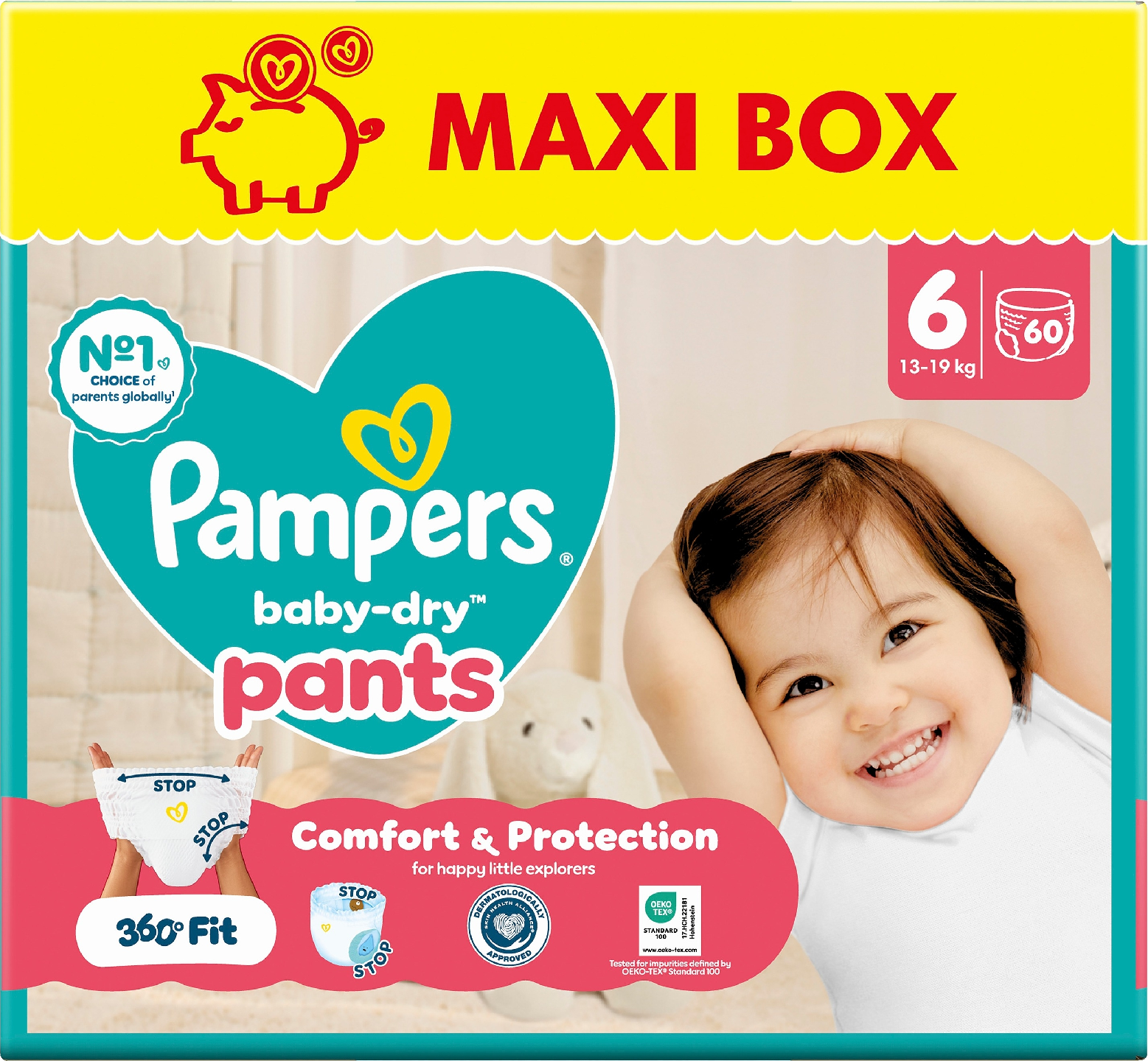 Pampers BabyDry Pants S6 13-19 kg 60kpl housuvaippa Maxi box