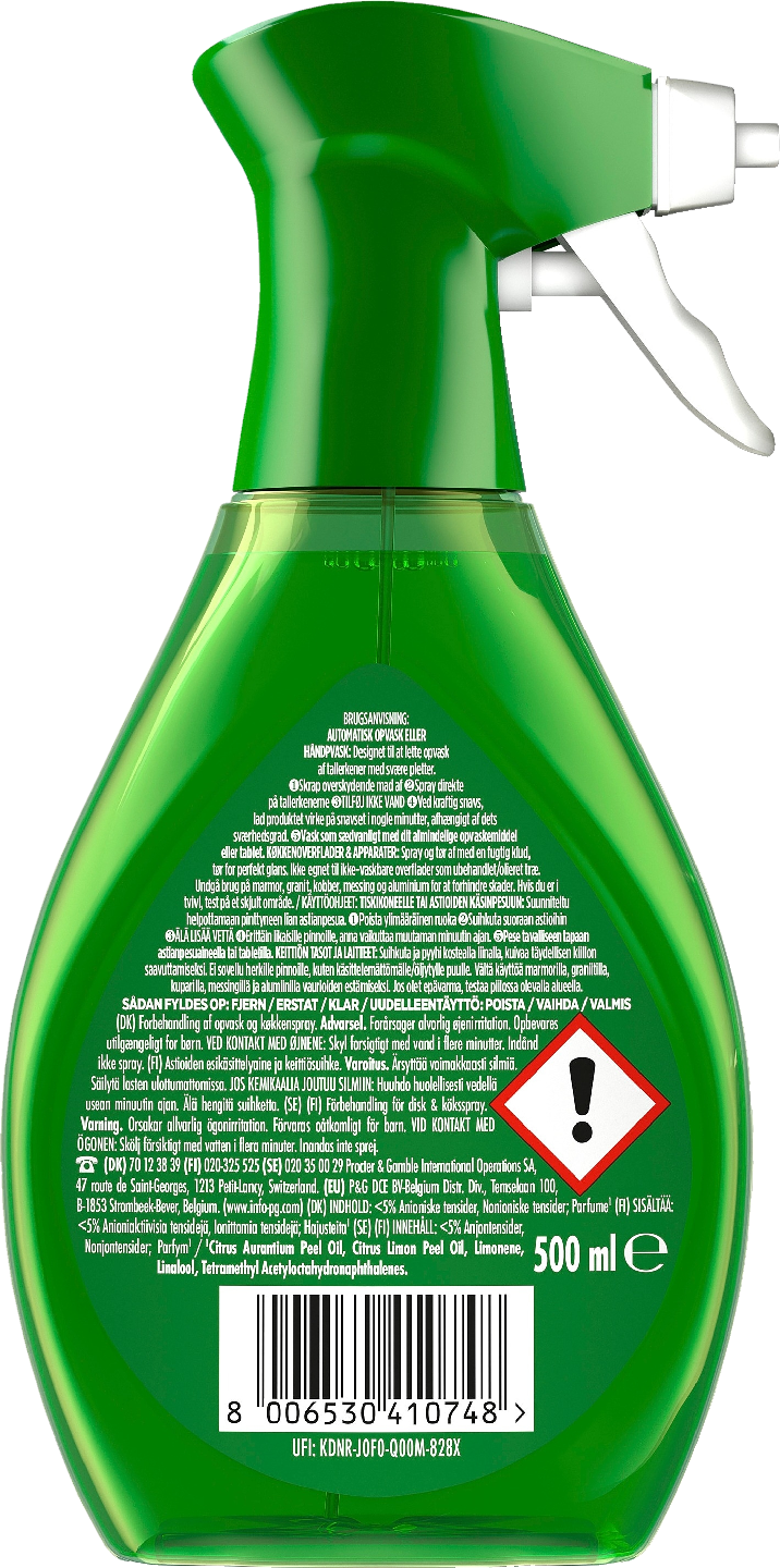 Fairy käsitiskiaine 500ml 3in1 power spray lemon
