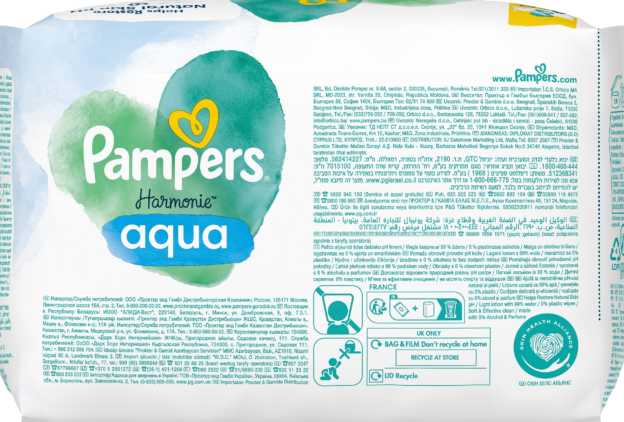 Pampers Harmonie Aqua 3x48kpl puhdistuspyyhe