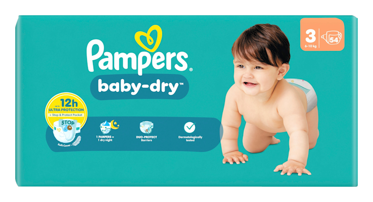 Pampers teippivaippa 54kpl Baby Dry S3 6-10kg