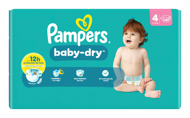 Pampers teippivaippa 47kpl Baby Dry S4 9-14kg