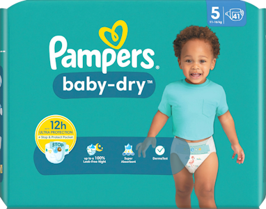 Pampers teippivaippa 41kpl Baby Dry S5 11-16kg