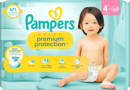 Pampers Premium Protection teippivaippa S4 9-14kg 39kpl