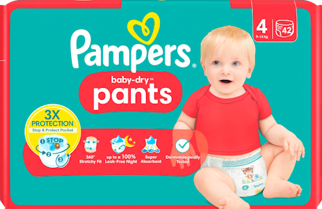 Pampers Baby Dry Pants S4 9-15kg 42kpl housuvaippa