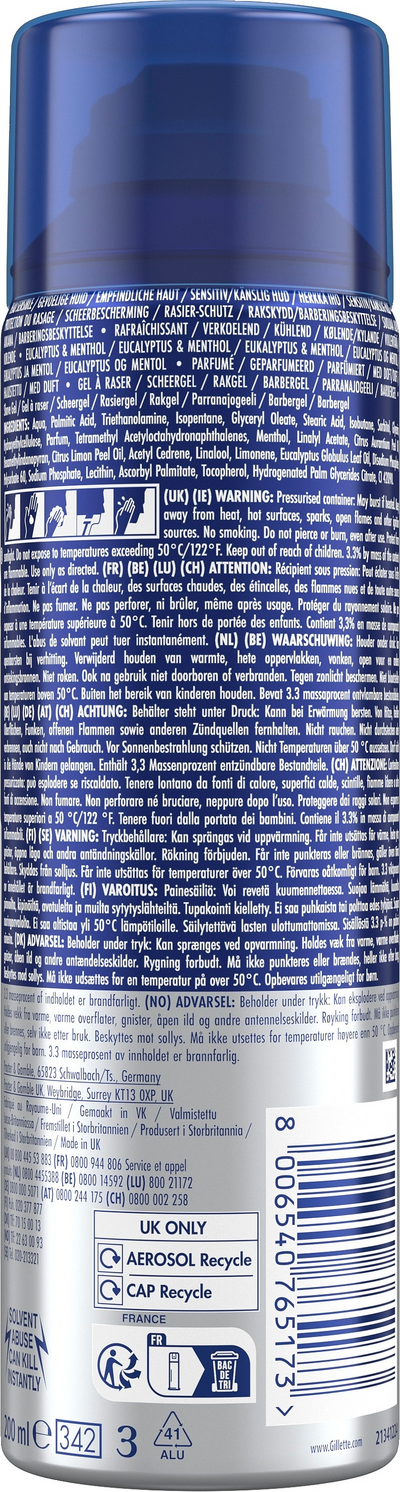 Gillette Series parranajogeeli 200ml Cooling Eucalyptus