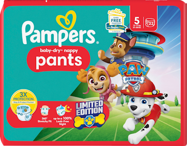 Pampers Baby Dry Nappy Pants S5 12-17kg 22kpl Paw Patrol housuvaippa