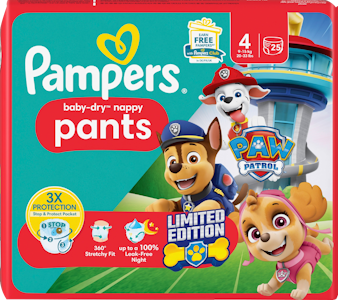 Pampers Baby Dry Nappy Pants S4 9-15kg 25kpl Paw Patrol housuvaippa