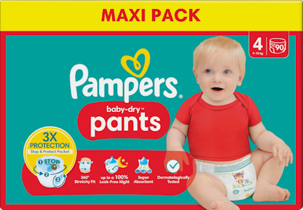 Pampers BabyDry Pants S4 9-15kg 90kpl vaippa