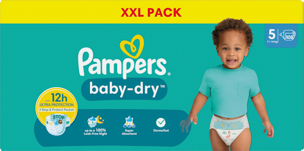 Pampers XXL BabyDry S5 11-16kg 108kpl teippivaippa