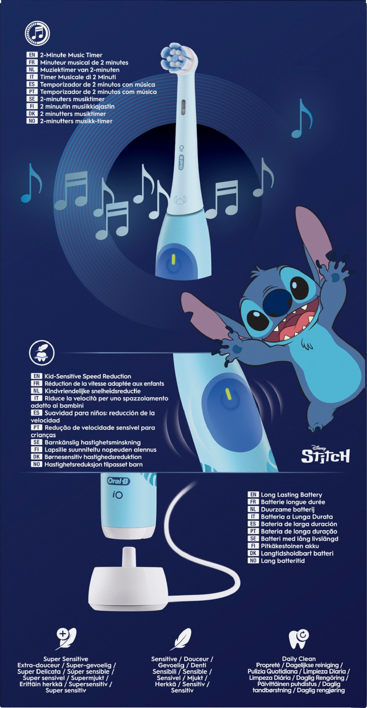 Oral-B iO2 Kids 6+ Stitch -sähköhammasharja + matkakotelo