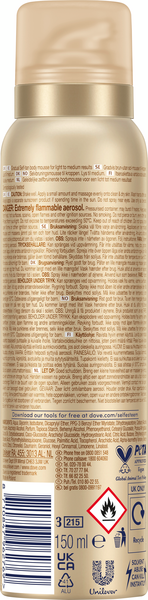 Dove DermaSpa Summer Revived asteittain itseruskettava vaahto 150ml Fair to Medium