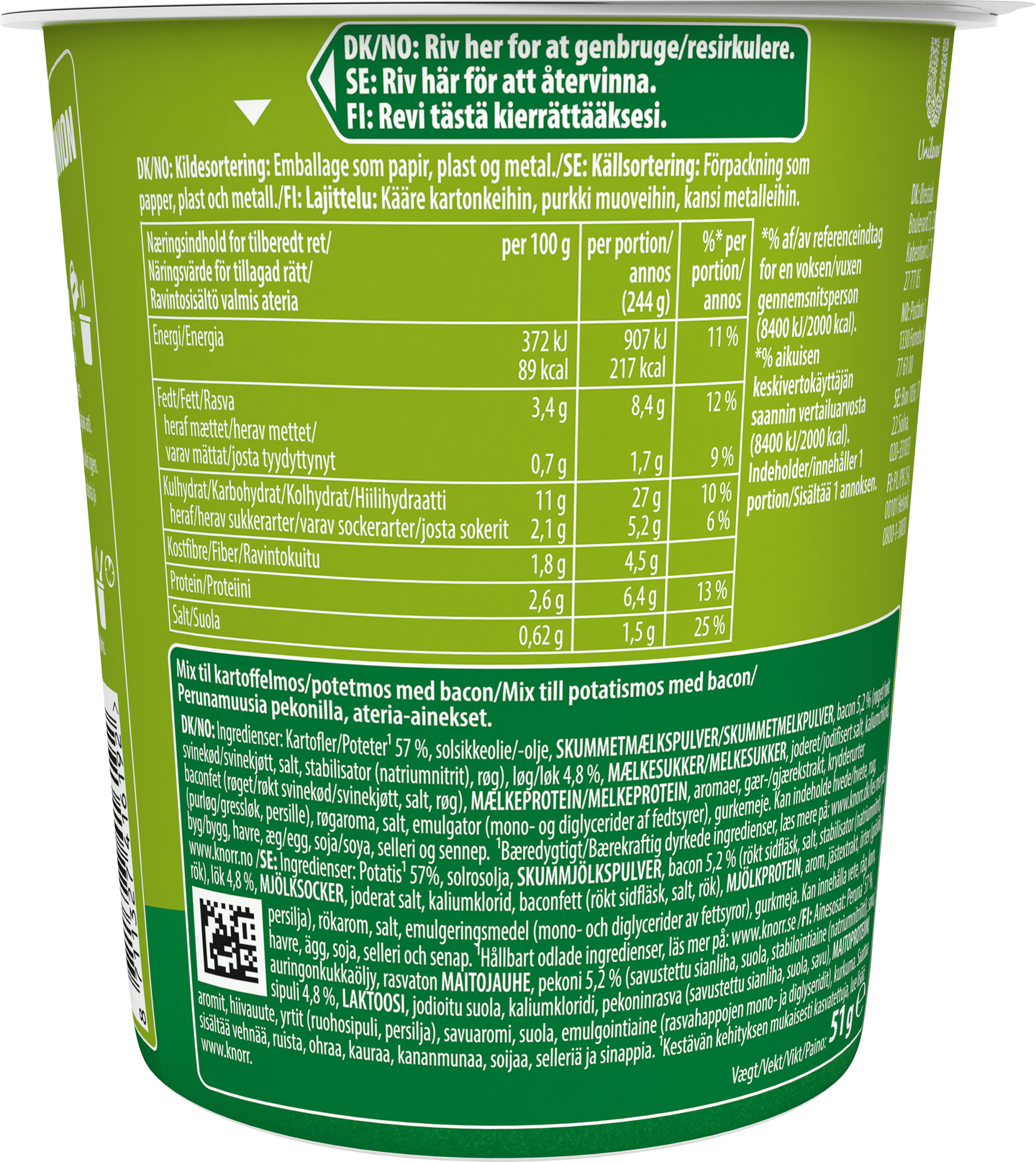 Knorr Snack Pot Bacon-Onion 51g