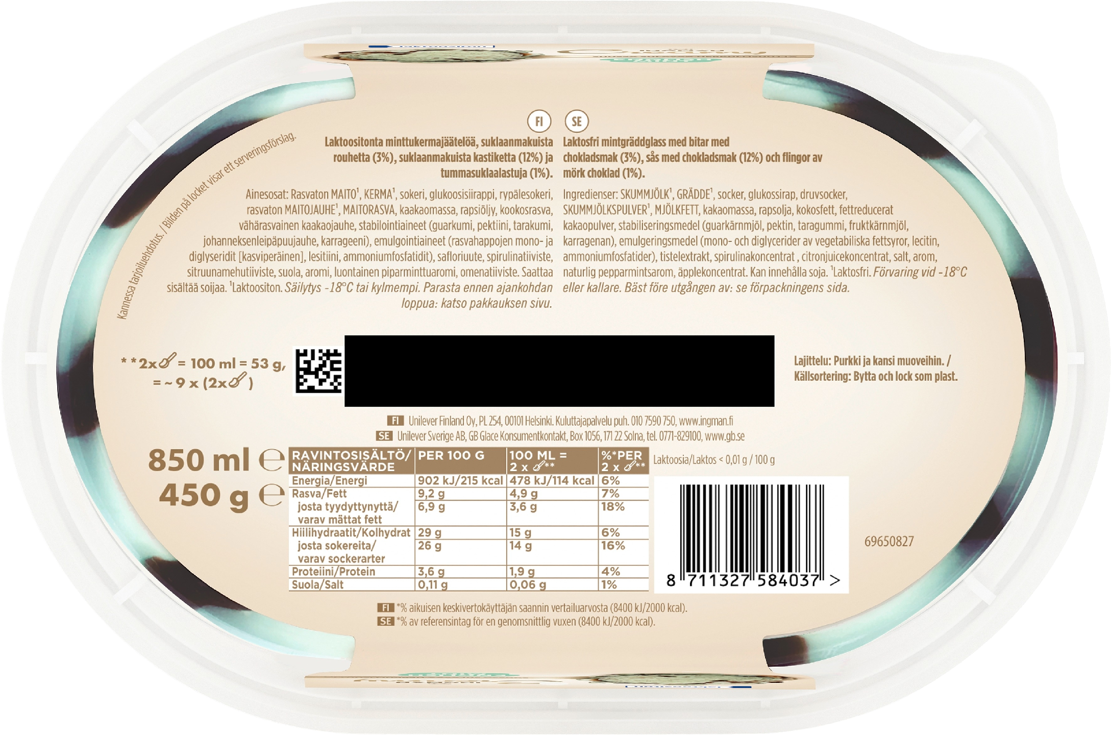 Ingman Creamy 850 ml English mint