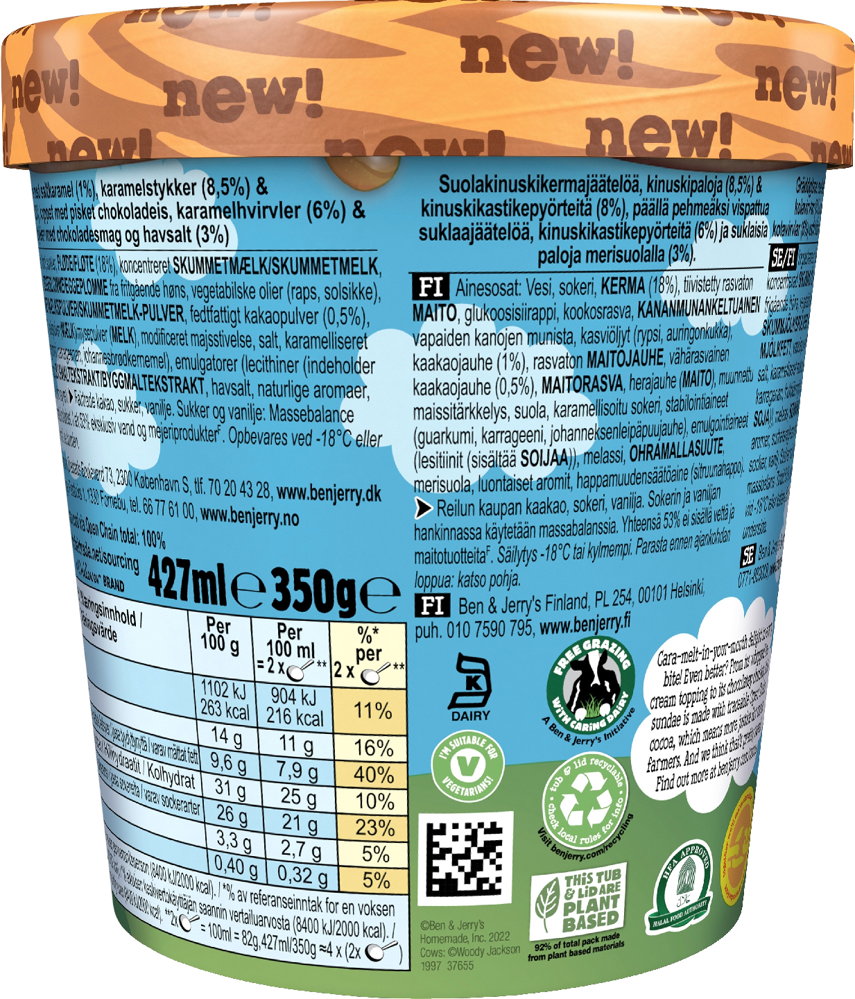 Ben&Jerry's jäätelö 427ml Sundae Dulce De-Lish 345g