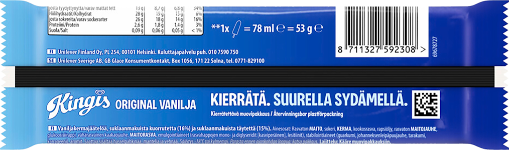 Kingis Original jäätelö 53g vanilja