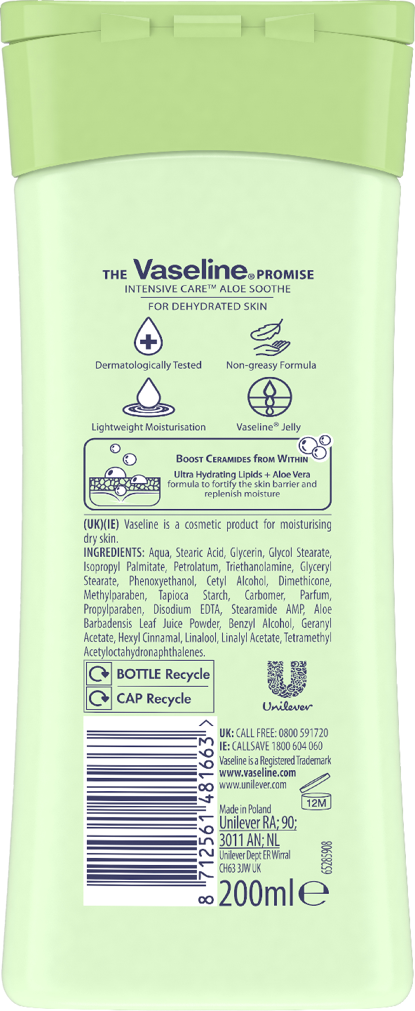 Vaseline Aloe Soothe vartalovoide 200ml