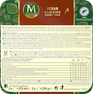 Magnum monipakkaus Vegan 3x90ml Almond 216g