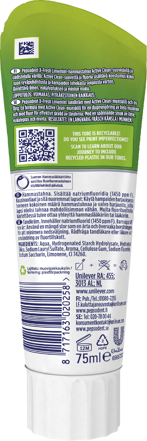 Pepsodent X-Fresh Limemint hammastahna 75ml
