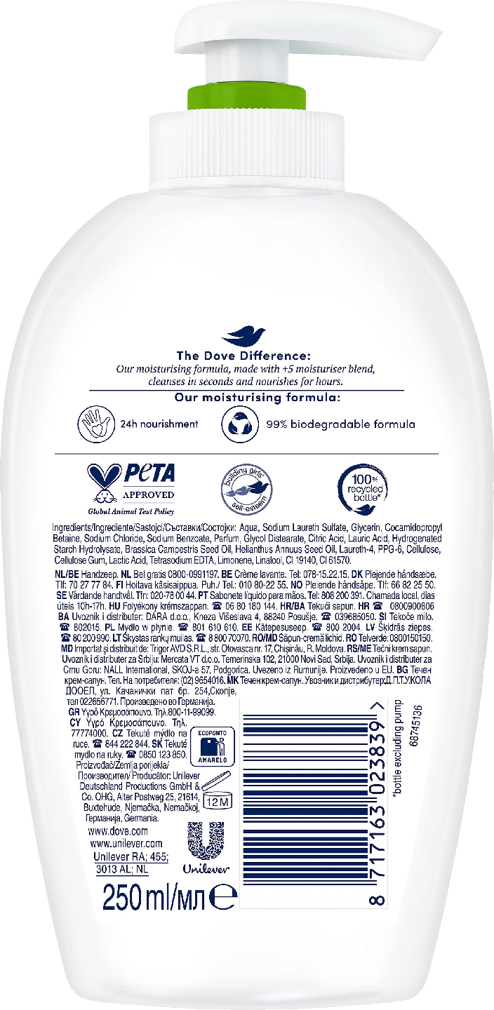 Dove nestesaippua 250ml Refreshing Care