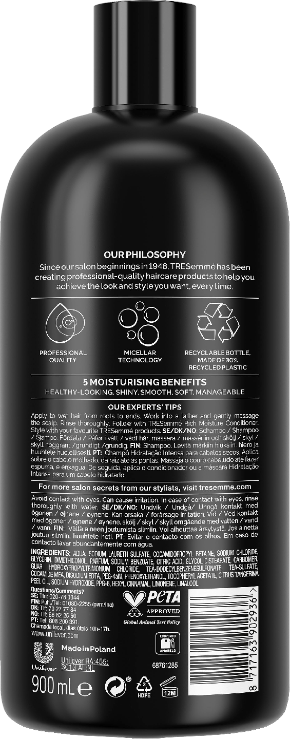 TreSemme shampoo 900ml Rich Moisture