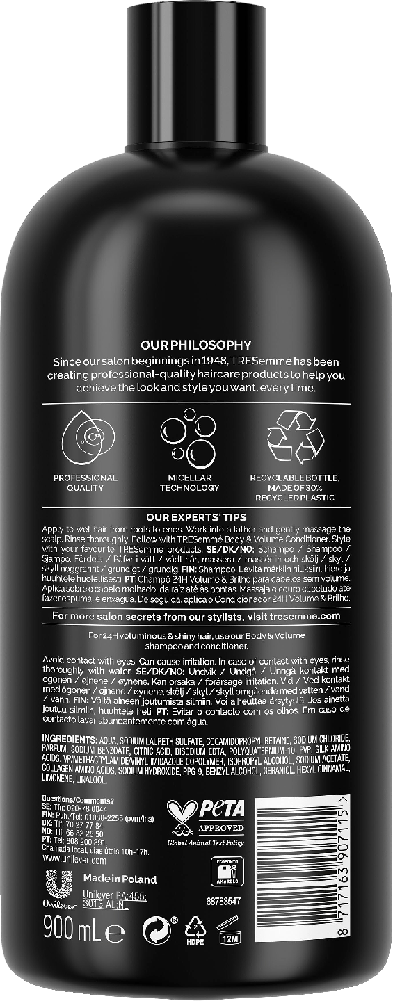 TreSemme shampoo 900ml Body & Volume