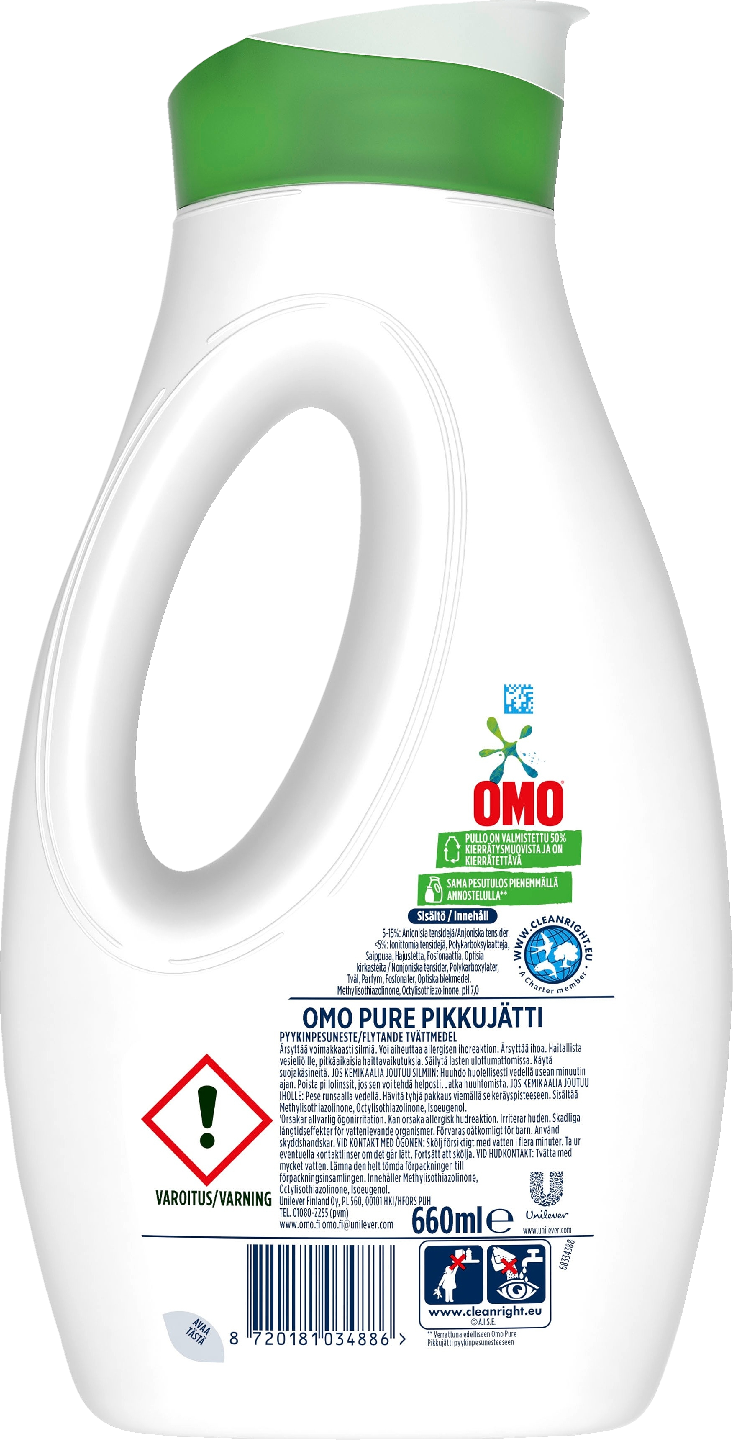 Omo Pikkujätti pyykinpesuneste 660ml Pure