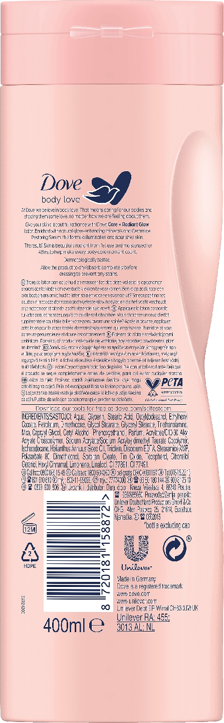 Dove Care + Radiant Glow body lotion 400ml