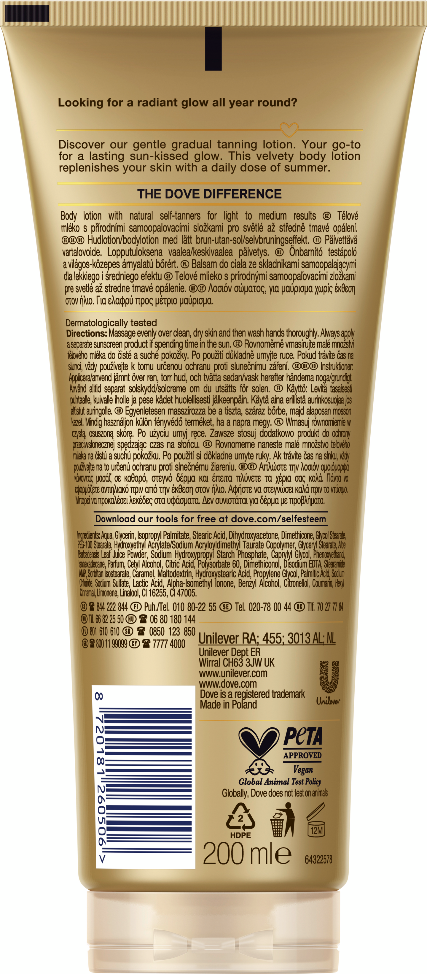 Dove Summer Revived vartalovoide Fair to Medium 200ml