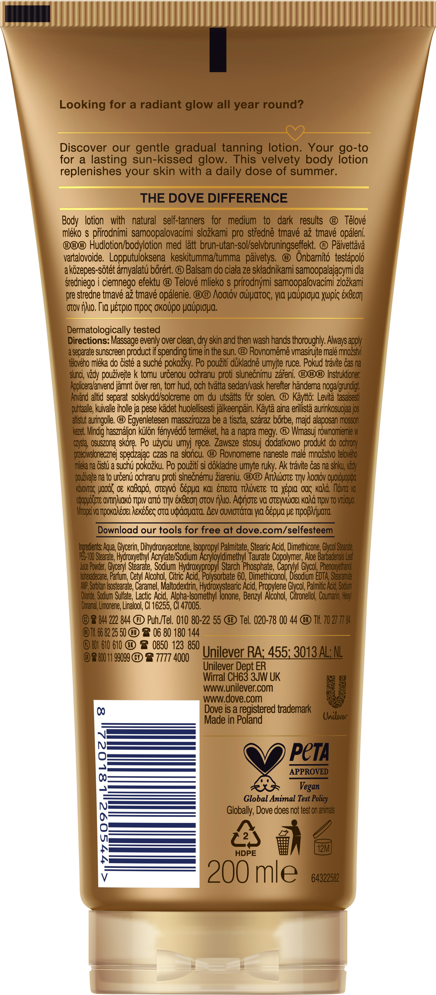 Dove Summer Revived Medium to Dark vartalovoide 200ml