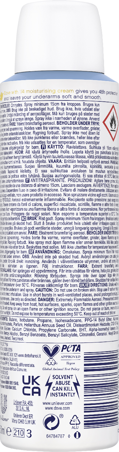 Dove 48h Classic Fresh Antiperspirantti Deodorantti Spray 150 ML