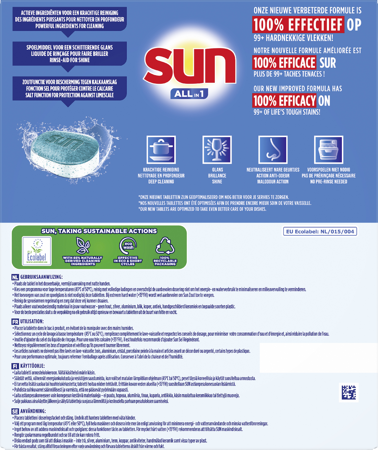 Sun all-in-one Lemon konetiskitabletti 86kpl