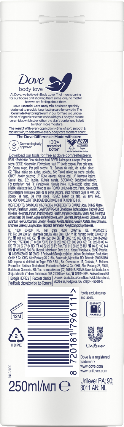 Dove Body Love Essential Care vartalovoide 400 ML