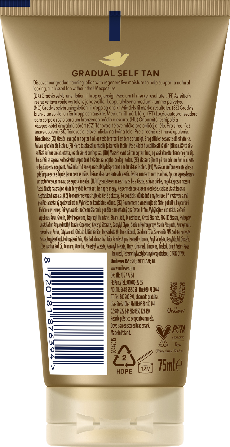 Dove Summer Revived Medium to Dark itseruskettava kosteusvoide  75 ml