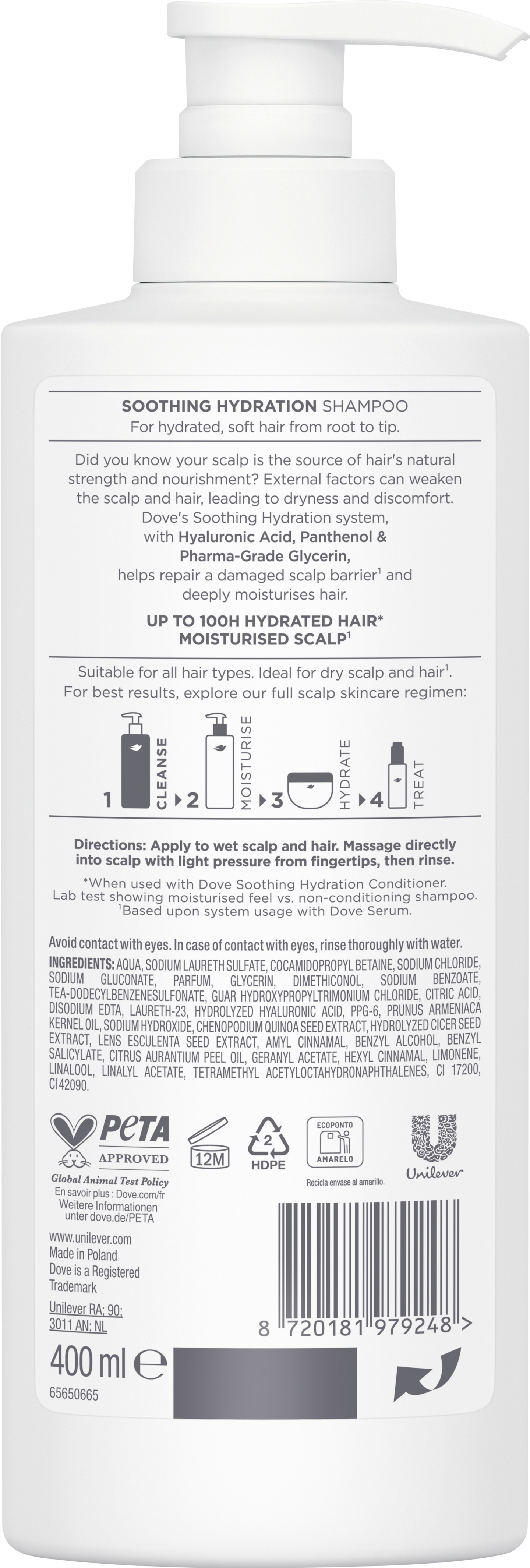 Dove Scalp + Hair Therapy Soothing Hydration shampoo  400 ml