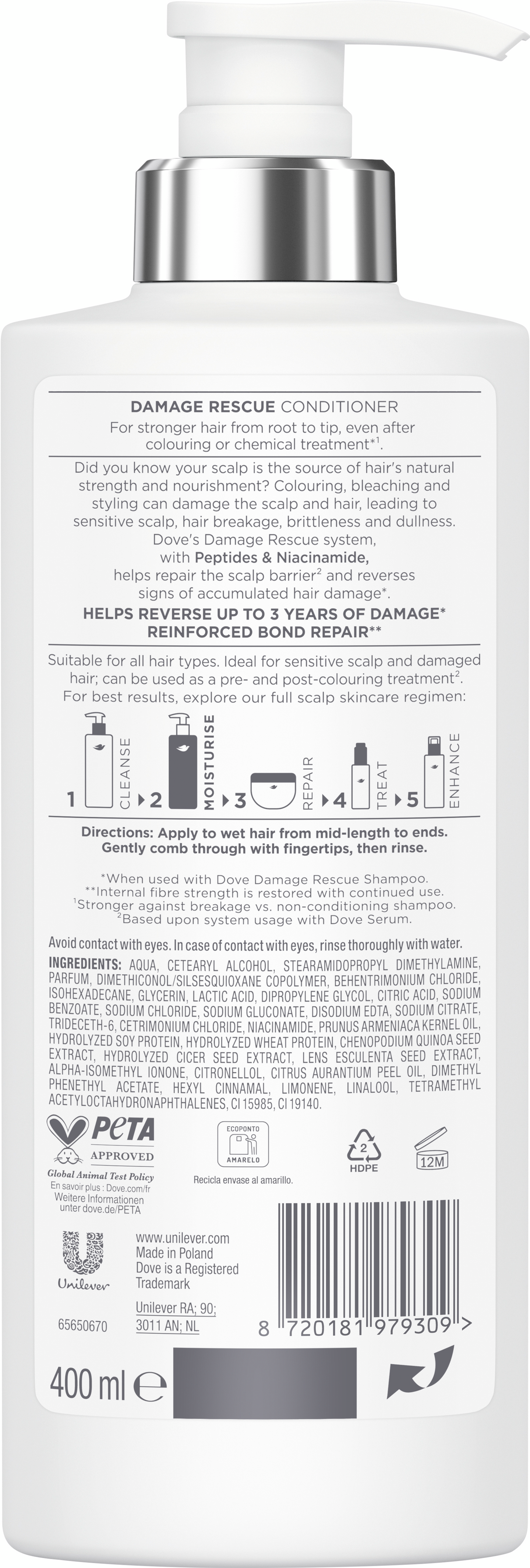 Dove Scalp + Hair Therapy Damage Rescue hoitoaine  400 ml