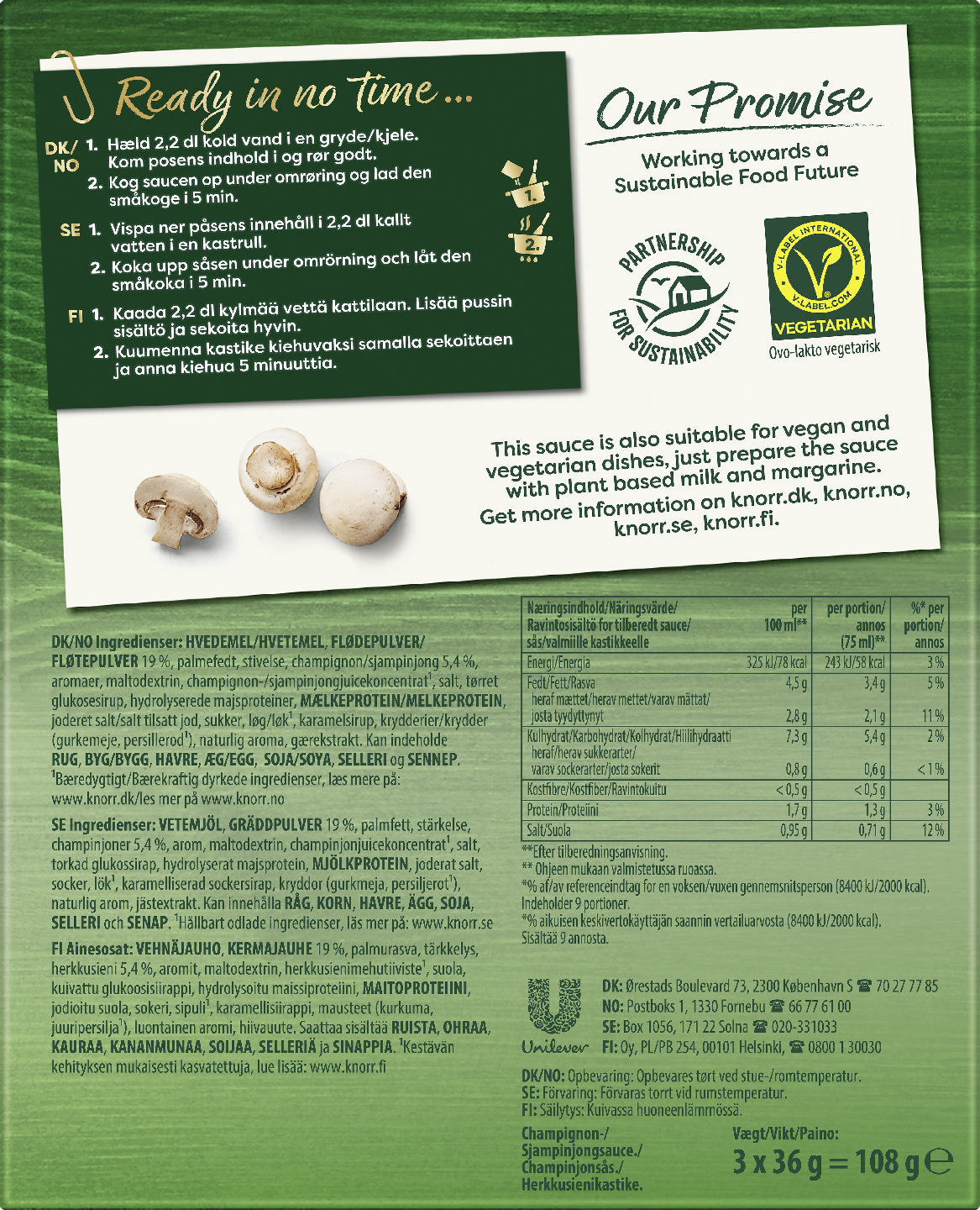 Knorr Herkkusienikastike Kastikeaines 3x36g