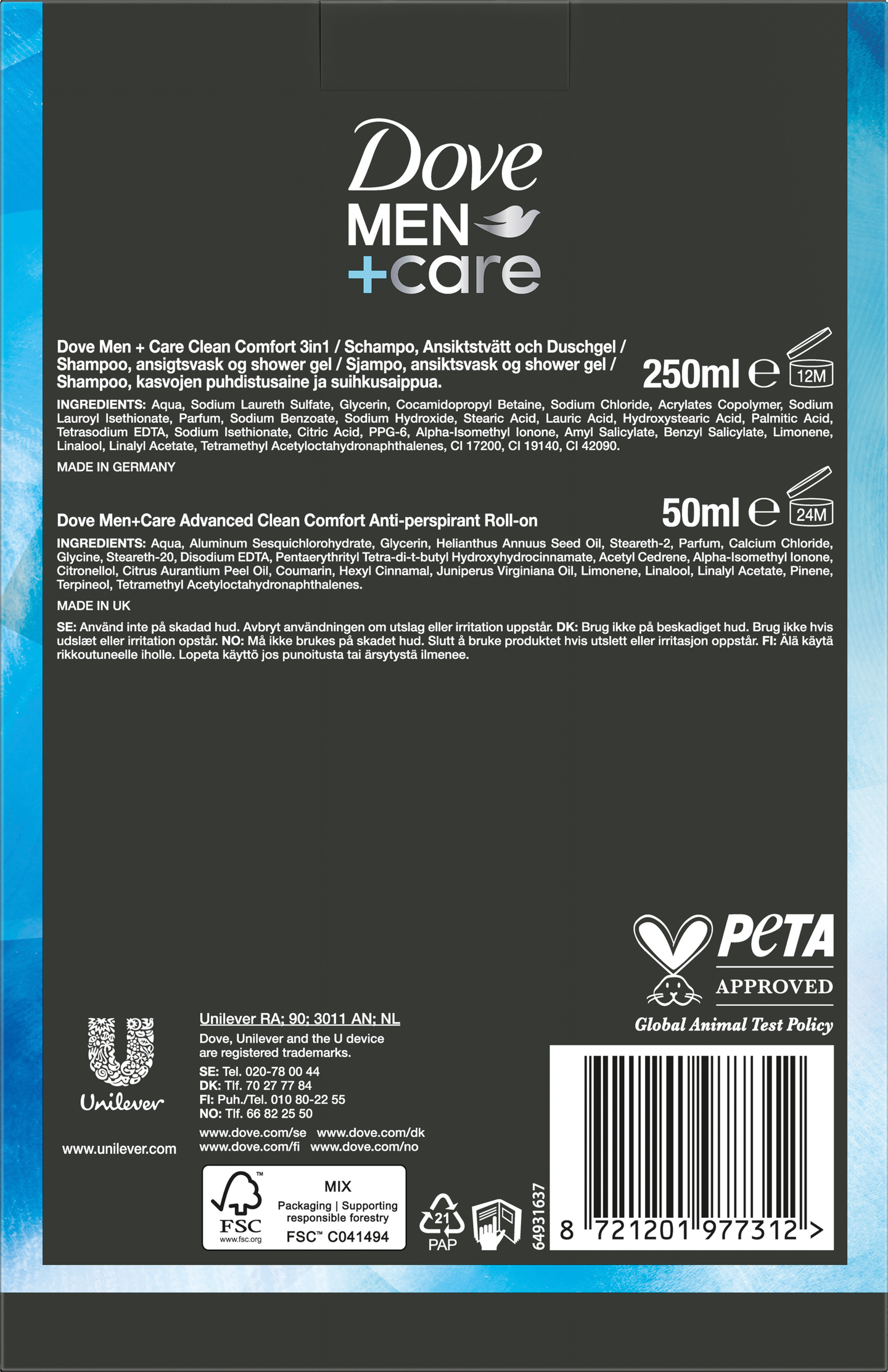 Dove Men+Care Xmas Clean Comfort SG+RO